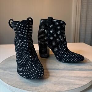 Laurence Dacade Black Studded Suede Ankle Boots Women's EU 38.5 US 8.5 Designer
